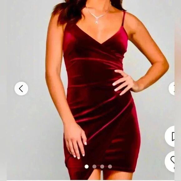 Guilty Pleasure asymmetrical bodycon Velvet Dress - Picture 1 of 7